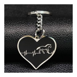 Porte-clés cœur motif cheval