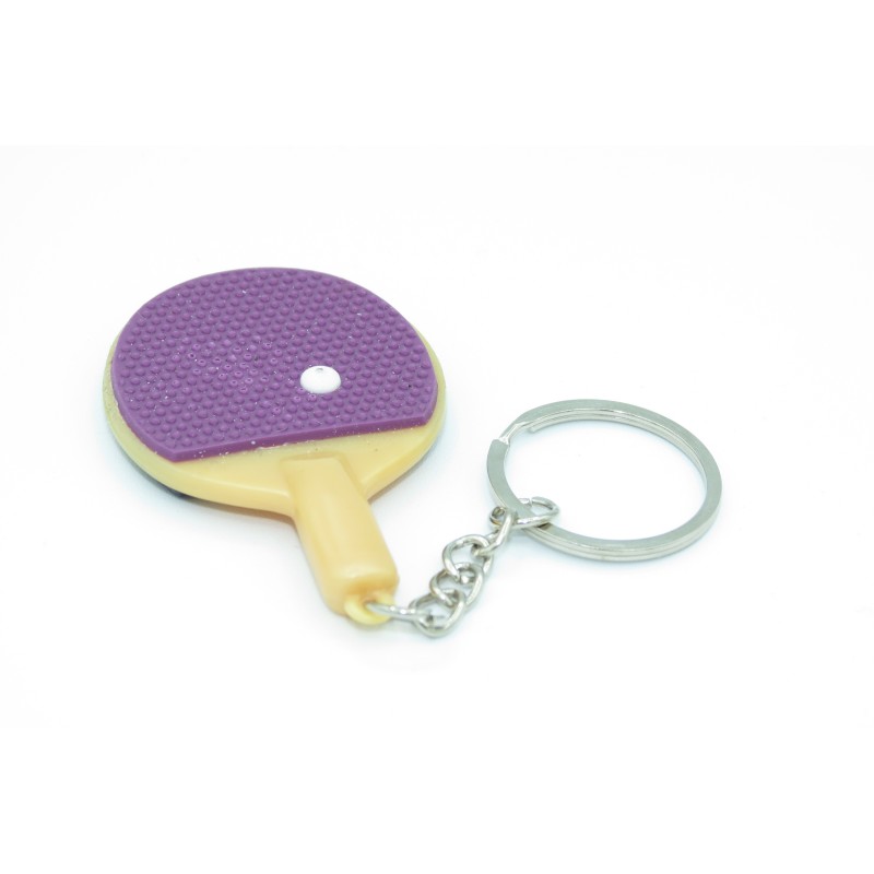 Porte-clés raquette de pingpong violette