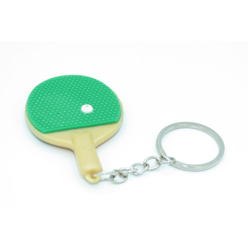 Porte-clés raquette de pingpong verte
