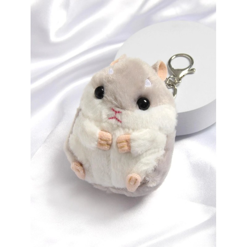 Porte-clés hamster gris