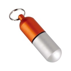 Porte clefs capsule imperméable orange large