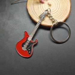 Porte-clefs guitare électrique rouge